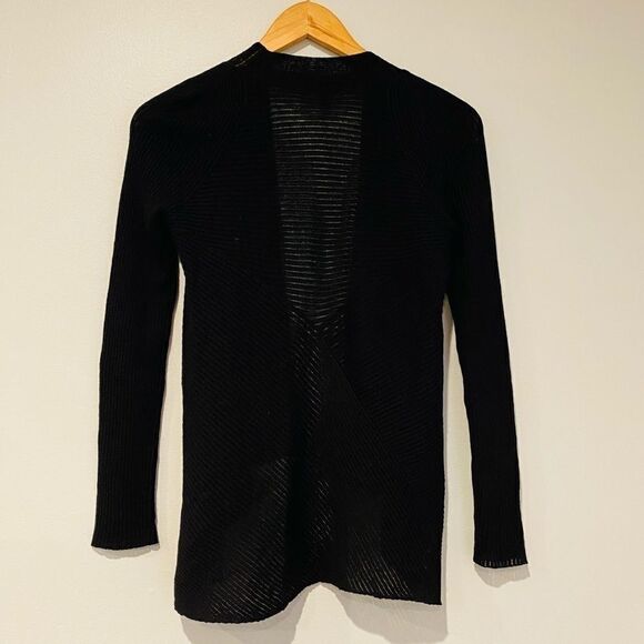 EILEEN FISHER Petite Ribbed Wool Open Cardigan - Picture 3 of 6